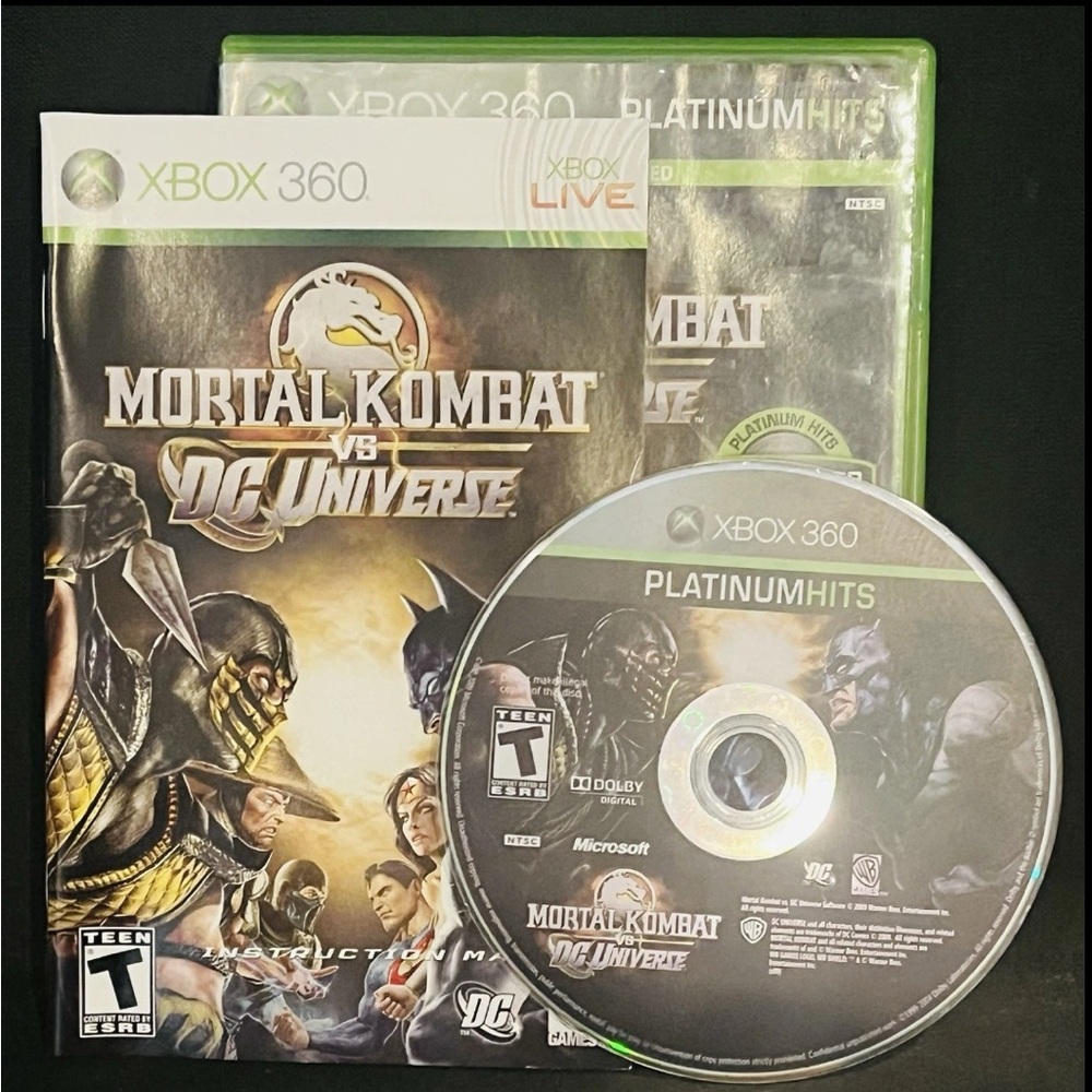 Mortal Kombat vs. DC Universe (Microsoft XBOX 360, 2008) Tested - Working - CIB